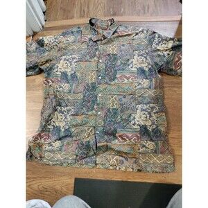 Tori Richard Button Up Shirt Abstract Multicolor Geometric Cotton Lawn Mens XL